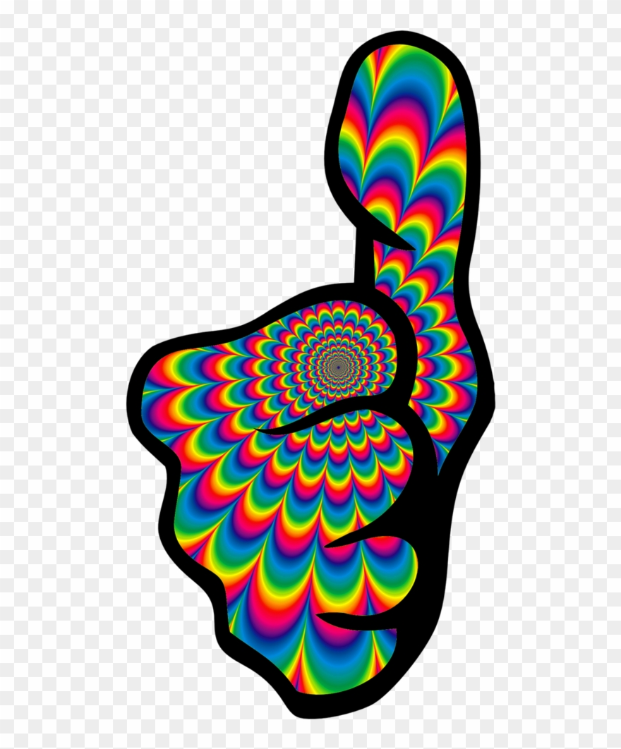 Psychedelic Thumbs Up Like - 60's Png Clipart