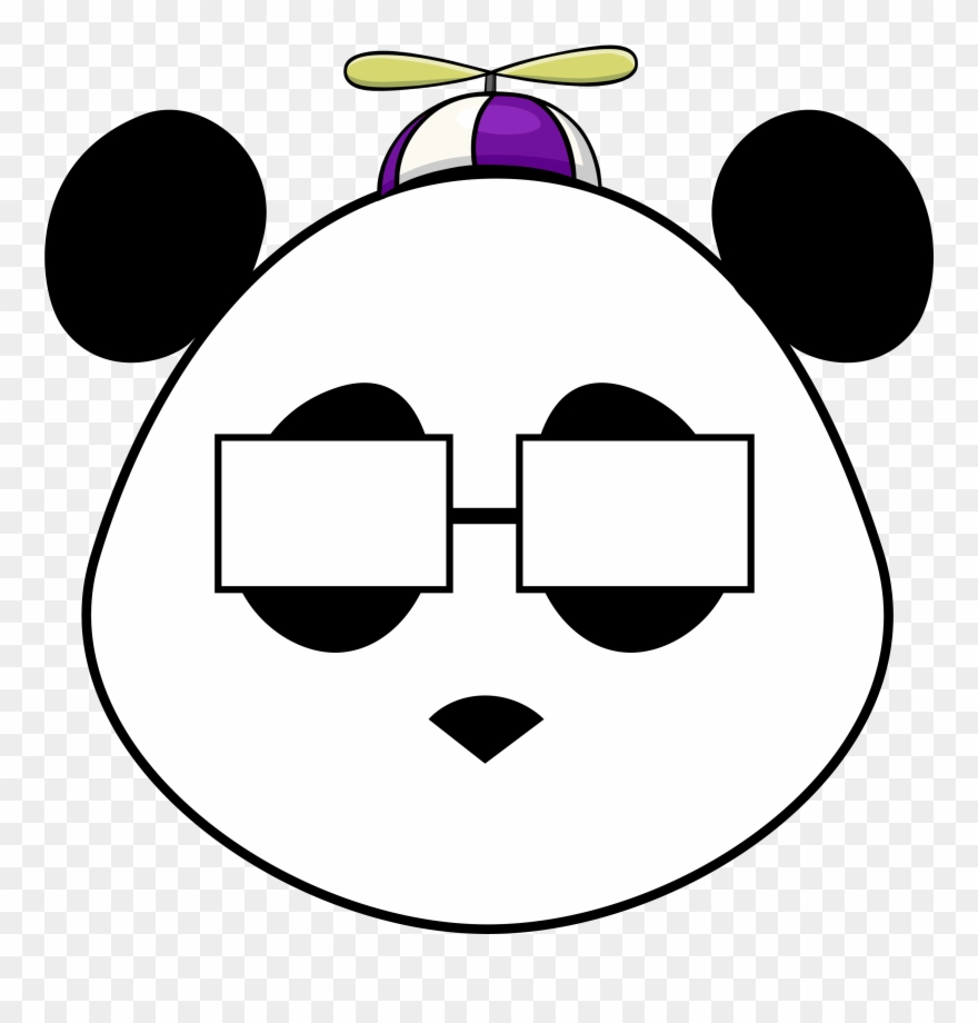 Smart Panda Propeller Hat Clipart