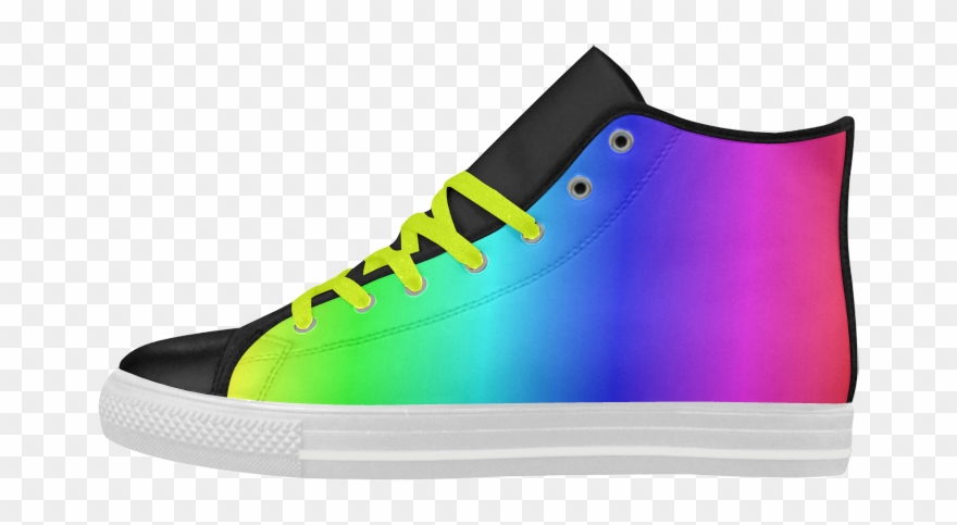 Crayon Box Ombre Rainbow Aquila High Top Microfiber - Skate Shoe Clipart