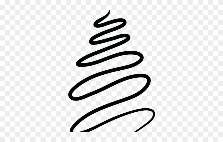 Swirls Clipart Silhouette - Christmas Tree Lines Png Transparent Png