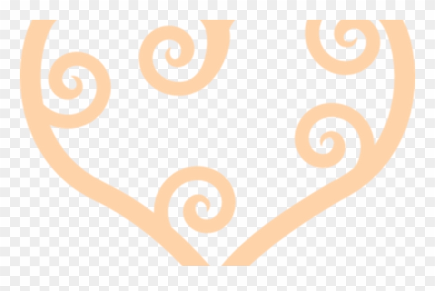 Curly Heart Peach Clip Art At Clkercom Vector Clip - Circle - Png Download