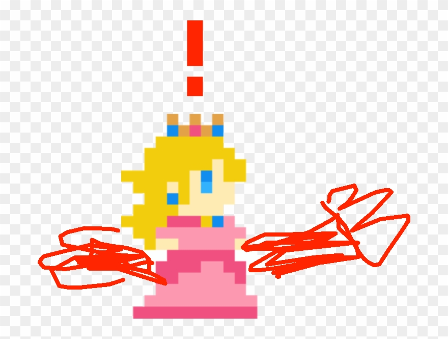 Princess Peach - Alerted - Sprite Mario Maker Daisy Clipart