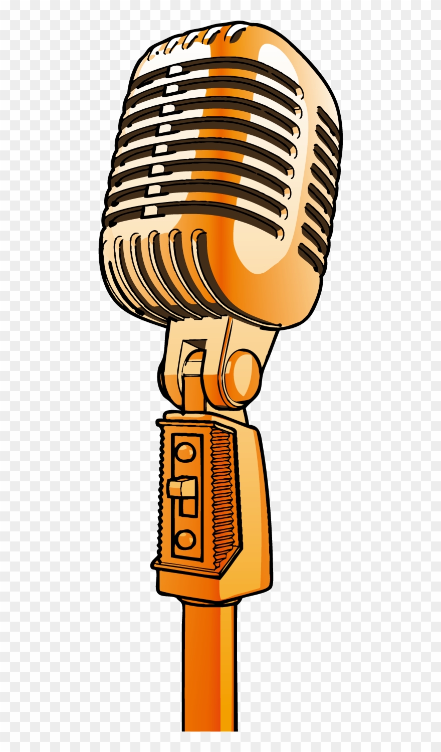Gold Drawing Microphone - Voice Acting Clipart