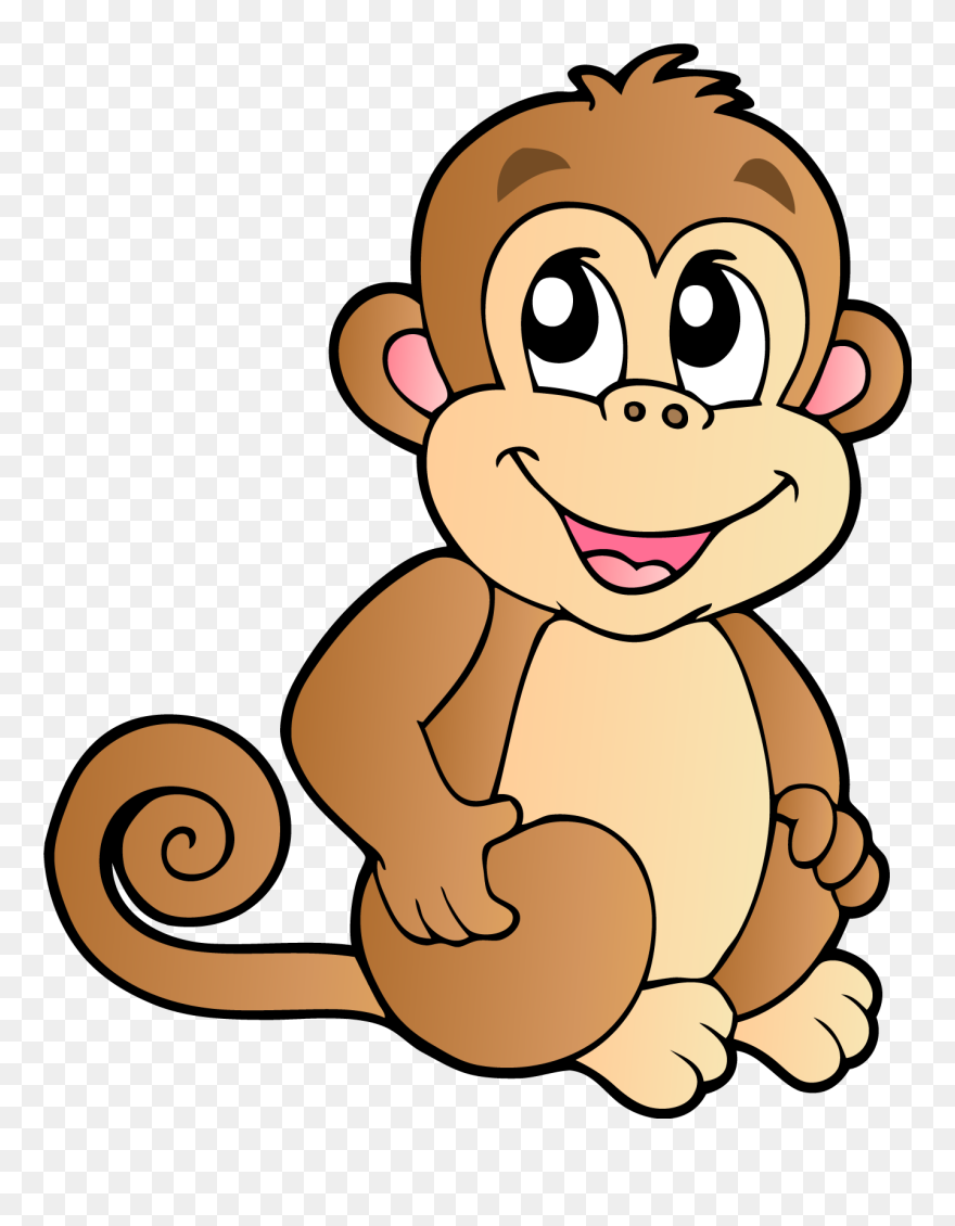 Monkey Cartoon Drawing Illustration - Transparent Background Monkey Clipart - Png Download