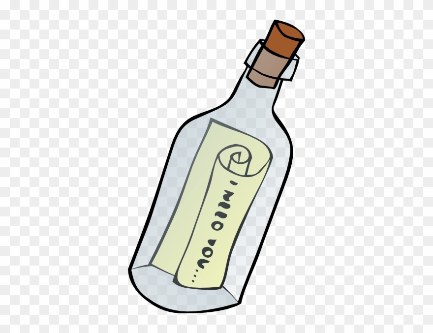 Whistleblower Psychology - Message In A Bottle Cartoon Clipart