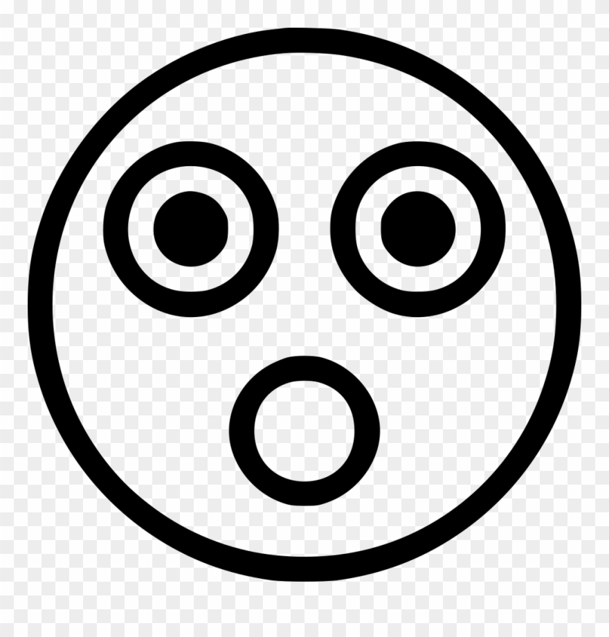 Png File - Shocked Emoji Black And White Clipart