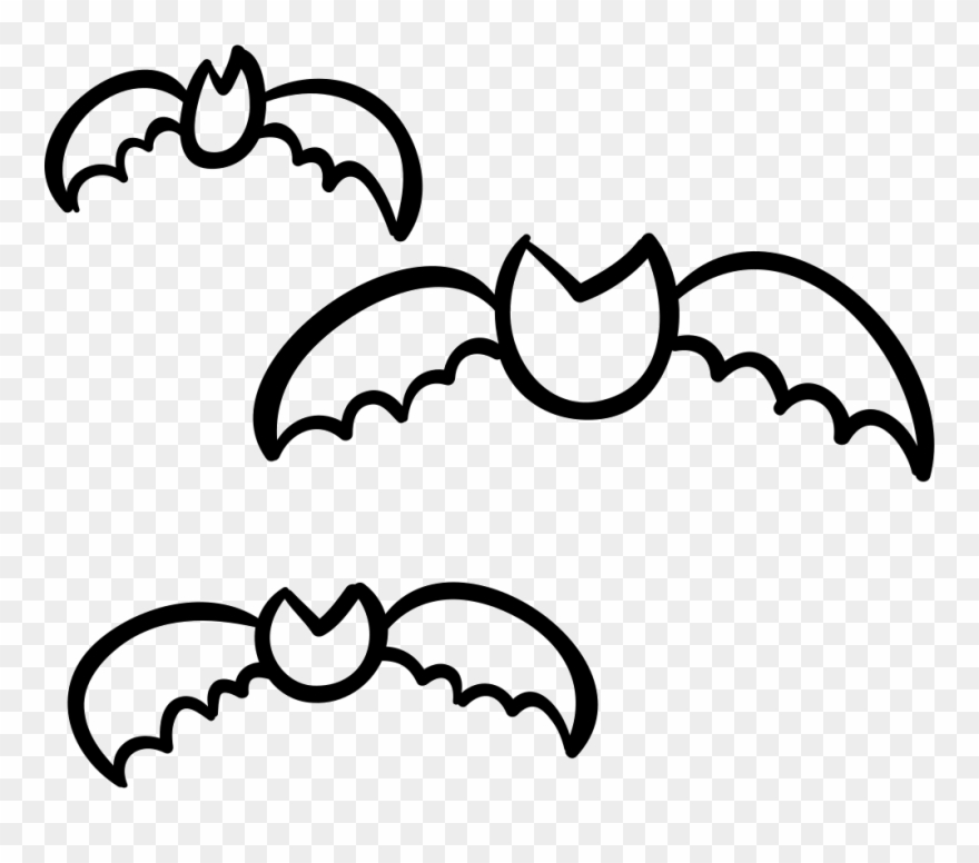 Bats Group Outline Comments Clipart