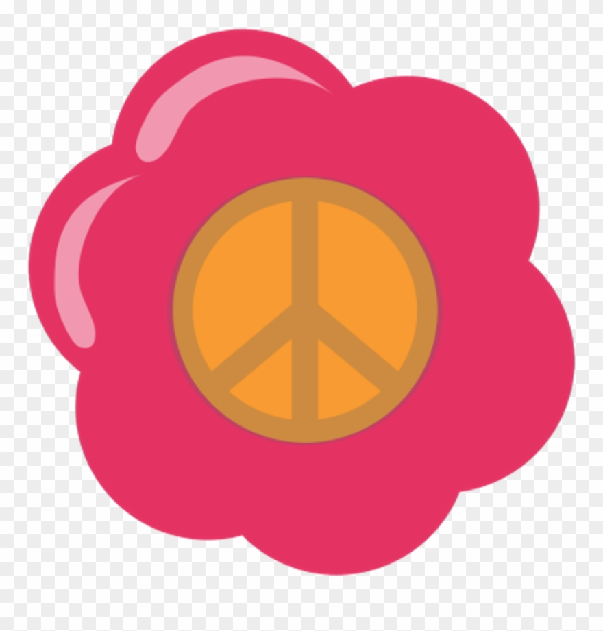 Peace Sticker - Pink Flower Vector Png Clipart