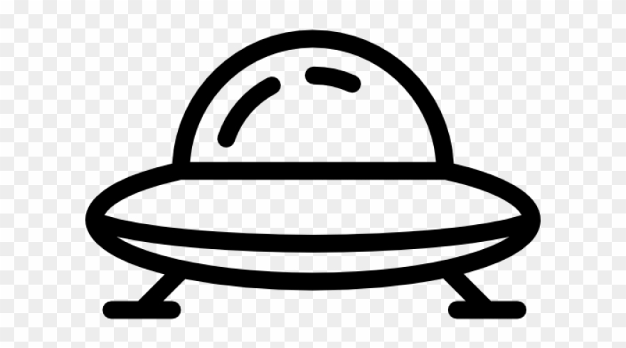 Science Fiction Clipart Extraterrestrial - Alien Space Ship Black And White Clip Art - Png Download