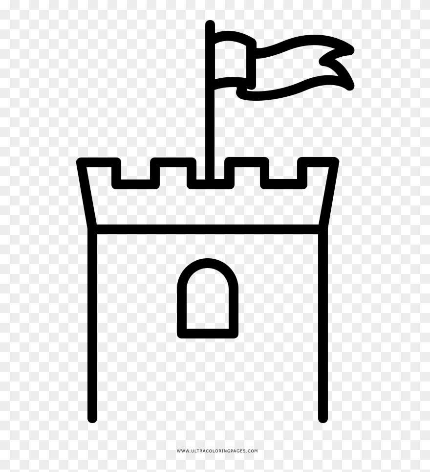 Castle Tower Coloring Page Clipart