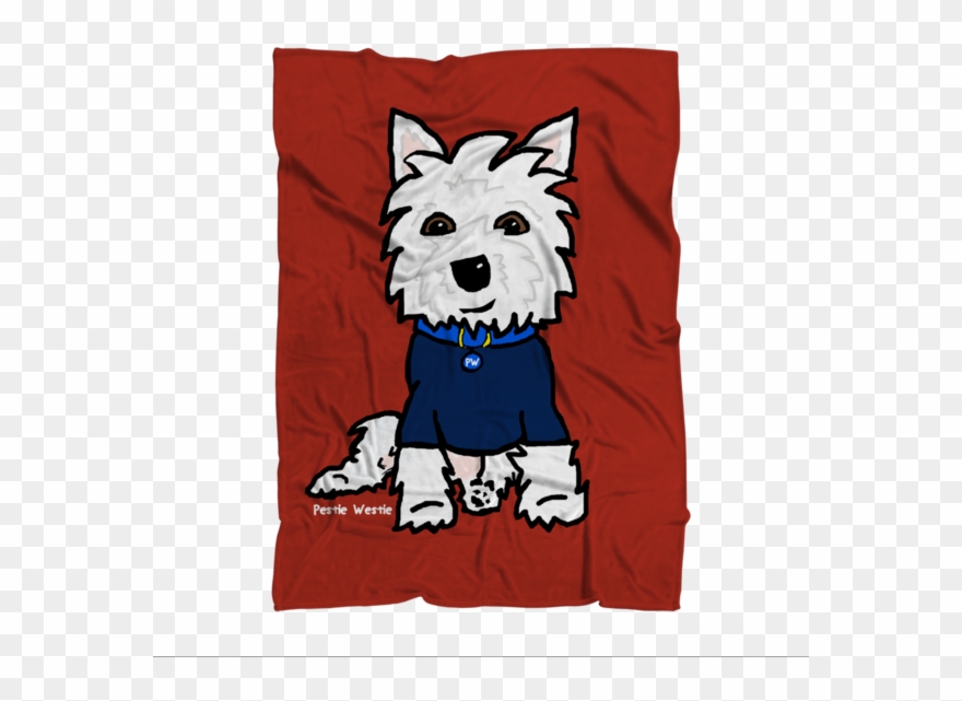 Red Sublimation Blanket - West Highland White Terrier Clipart