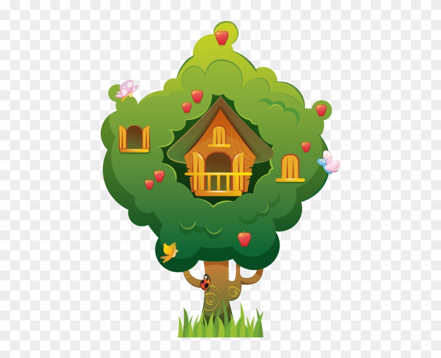 All At The Park Wall Stickers For Kids, Children At - Casetta Sull Albero Disegno Clipart