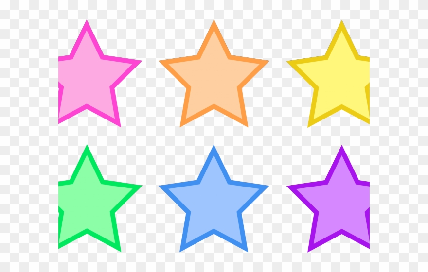 Color Star Cliparts - Pastel Coloured Stars Clipart - Png Download