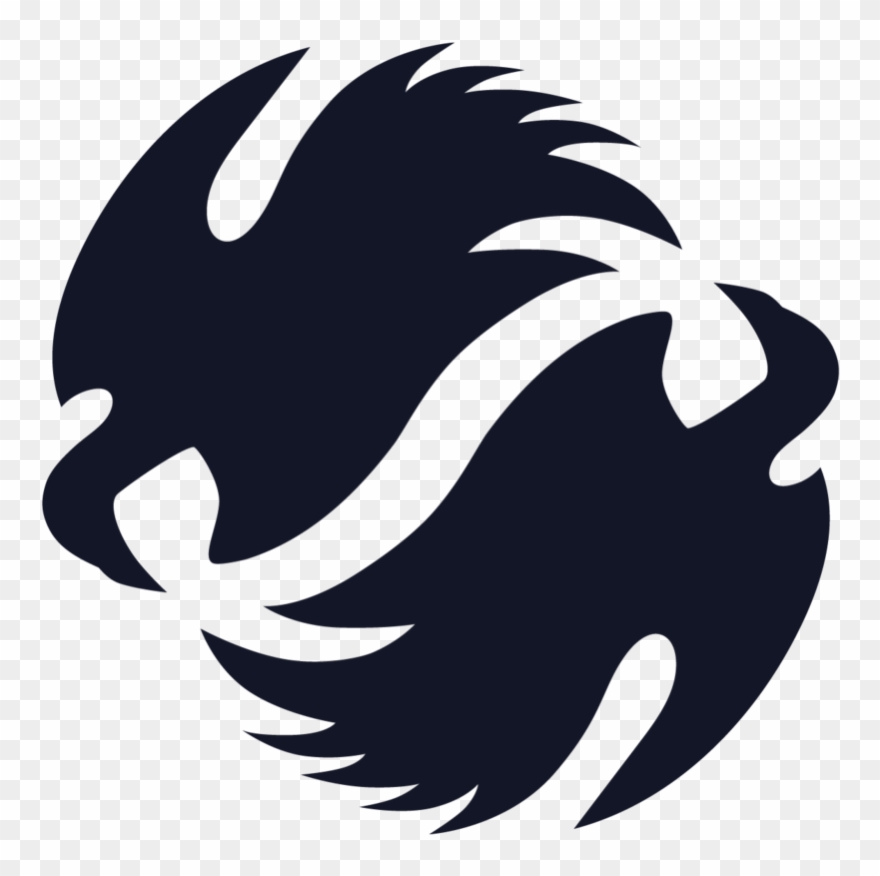 Two Ravens Logo Logo Blue Icon - Illustration Clipart