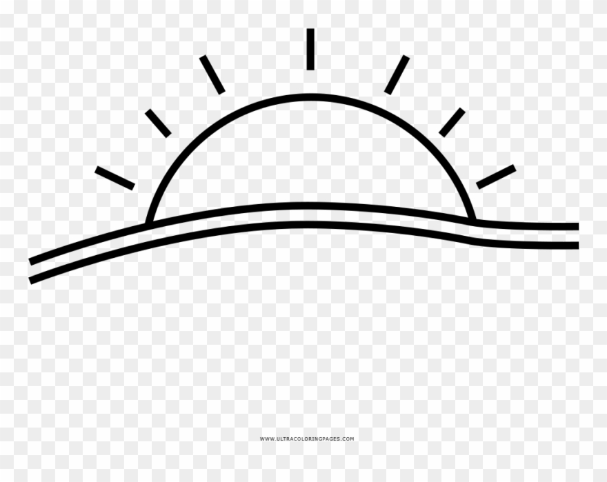 Sunrise Coloring Page - Amanecer Para Colorear Clipart
