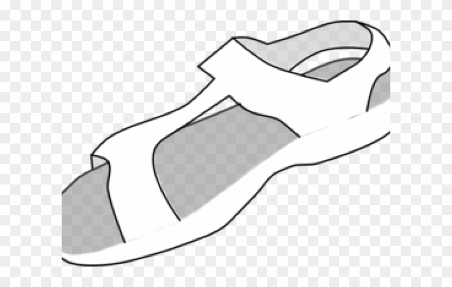 Sandal Clipart Black And White - Sepatu Sandal Vector Png Transparent Png