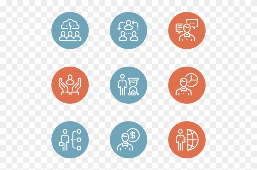 Corporate Management - Brain Icons Clipart