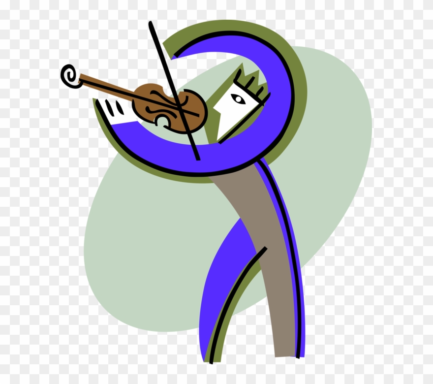 Vector Illustration Of Concert Violinist Musician Playing Clipart