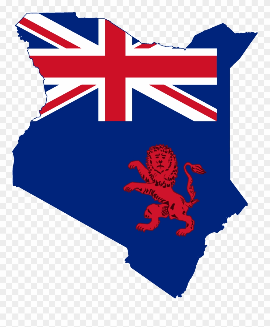 Flag Map Of British Kenya - Cartoon Australian Flag Clipart