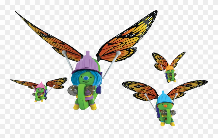 Doozers Flying Around Clipart