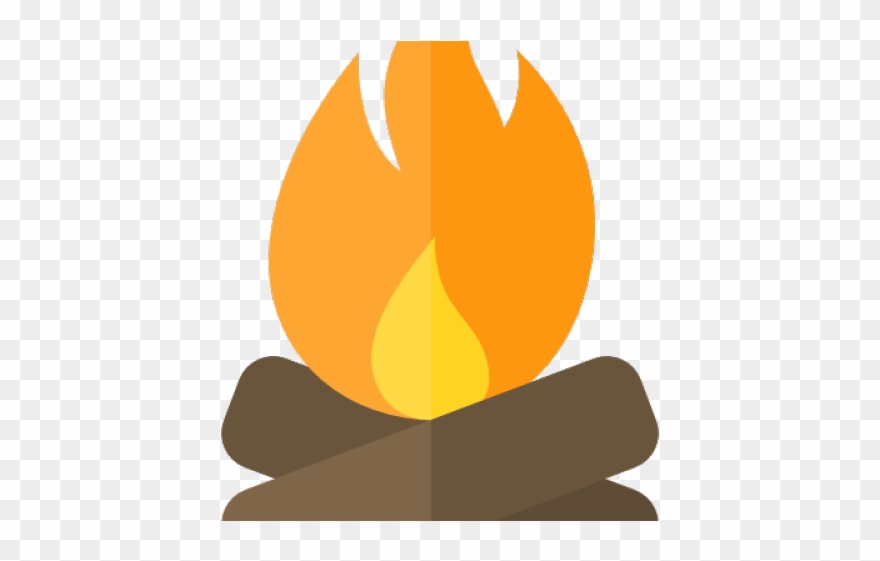 Bonfire Clipart Transparent - Camp Fire Flat Design - Png Download
