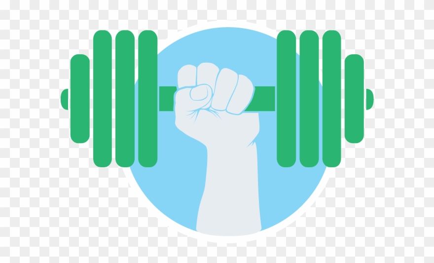 Circular Icon Depicting A Hand Holding Up A Dumbell - Strengthening Icon Clipart
