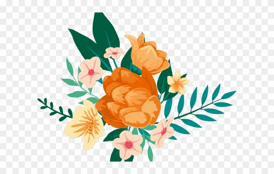 Painting Clipart Watercolor Paint - Orange Flower Watercolour - Png Download