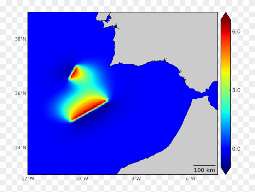 Estimated Deformation Used In The Tsunami Analysis - Graphic Design Clipart