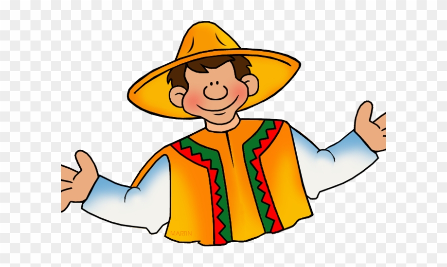 Mexican Clipart Sombrero - Mexican Man Clip Art - Png Download