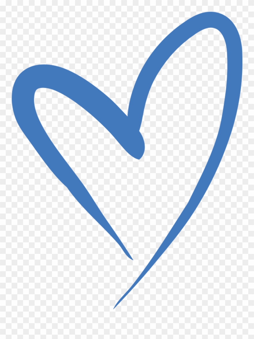 Sky Blue - Black And White Heart Sketch Clipart