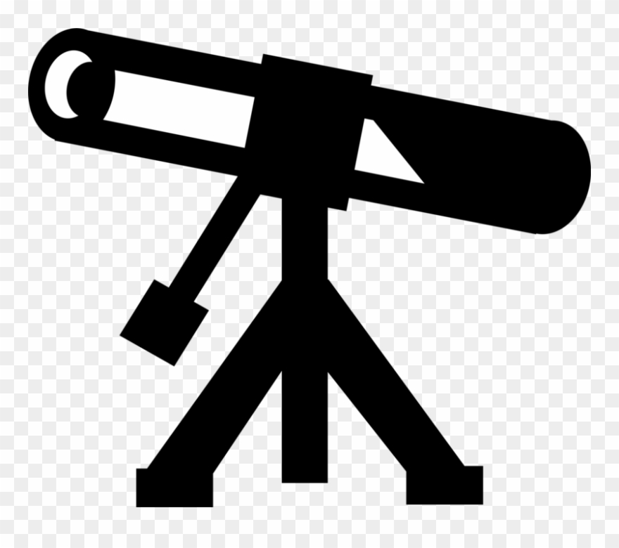 Vector Illustration Of Optical Telescope Observes The - Cross Clipart