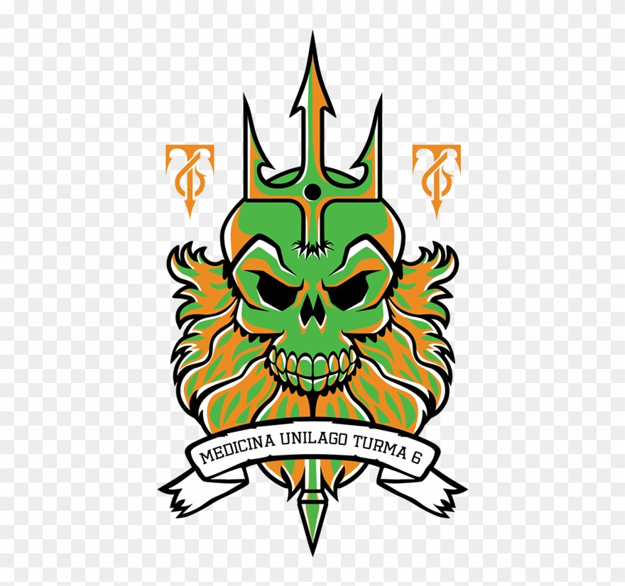 Dead Posiden Mascot And Full Illustration - Emblem Clipart