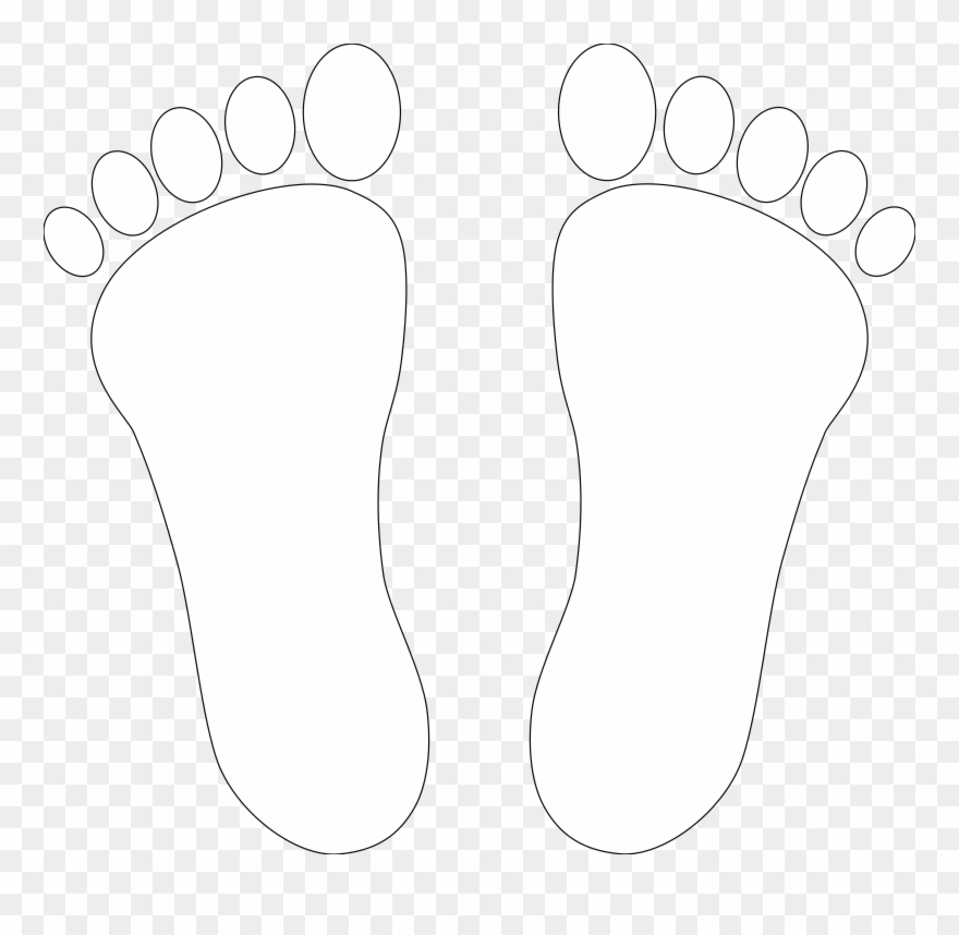 Clipart Of Foot, Toe And Identifier - Footprint Black And White Clip Art - Png Download