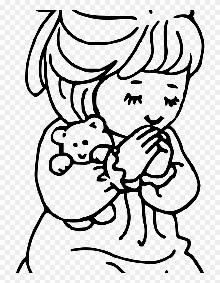 Child Praying Drawing Coloring Page Bitslice Me To - Colouring Images Of Prayer Clipart