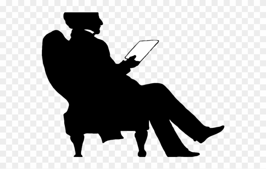 Car Clipart Chair - Man Reading Silhouette Transparent - Png Download