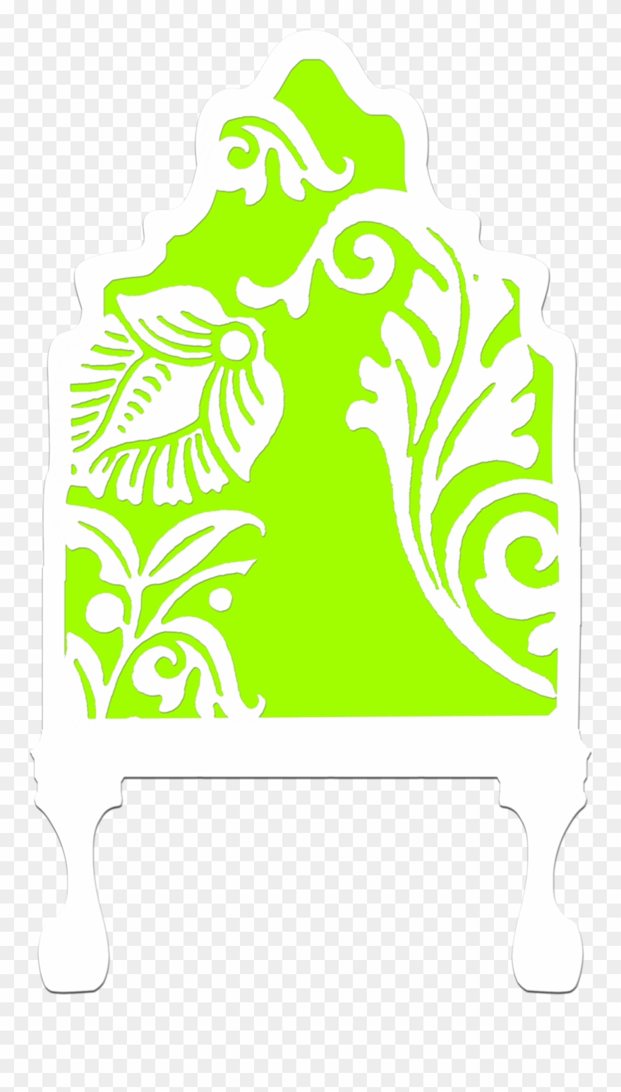 Headboard Curvy Cutout Bright Lime Green Size Clipart