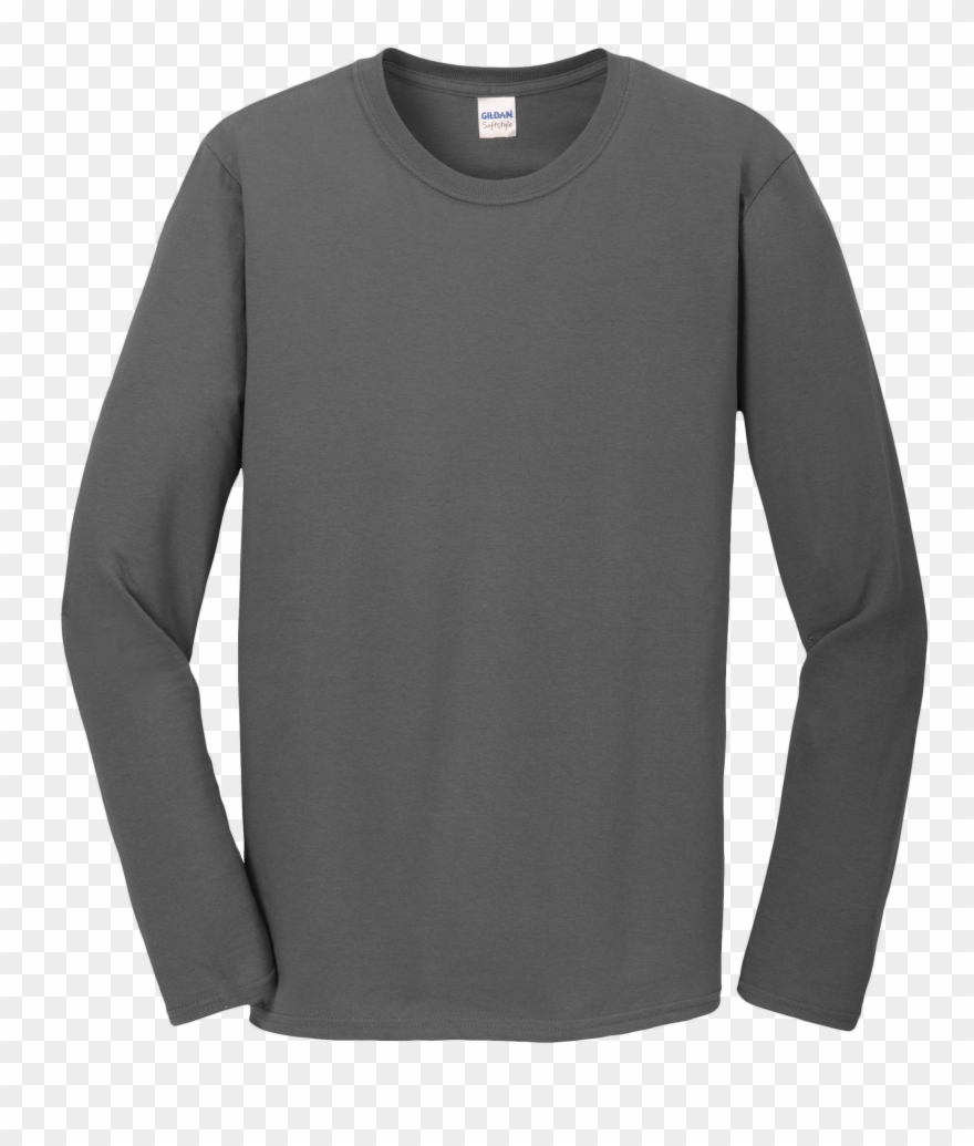 Free T Shirt Template - Gildan Charcoal Grey Long Sleeve Clipart