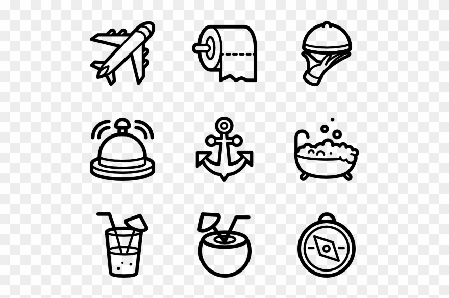 Vacation And Hotels - Hand Drawn Icon Png Clipart