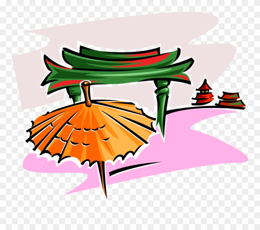 Vector Illustration Of Japanese Traditional Shinto Clipart