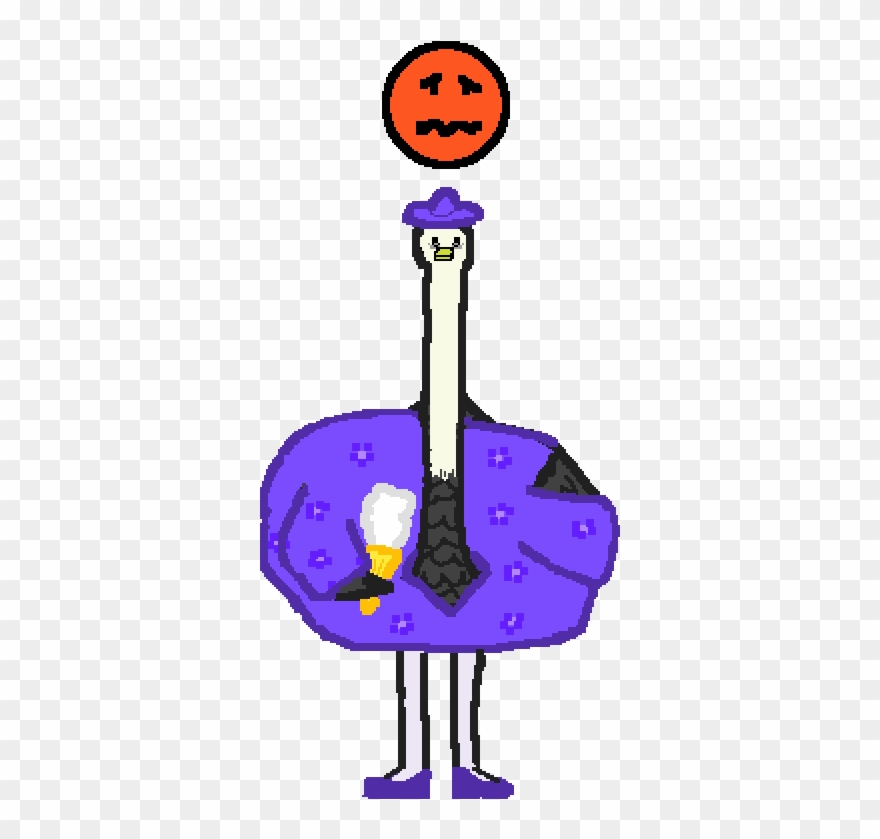 Ostrich Sad - Cartoon Clipart