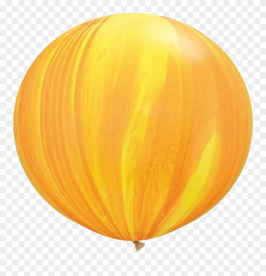 30" Yellow & Orange Tie-dye Latex Balloon - Sphere Clipart