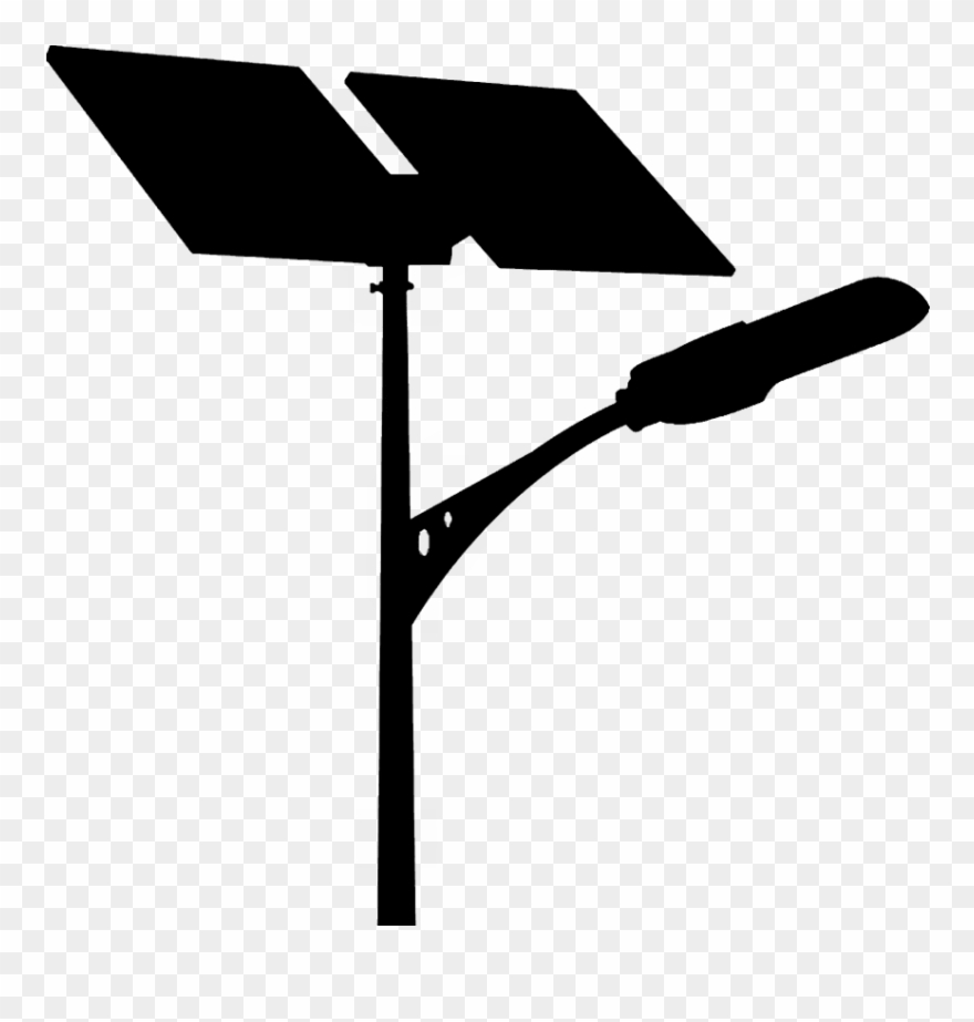 Solar Street Light Silhouette - Umbrella Clipart