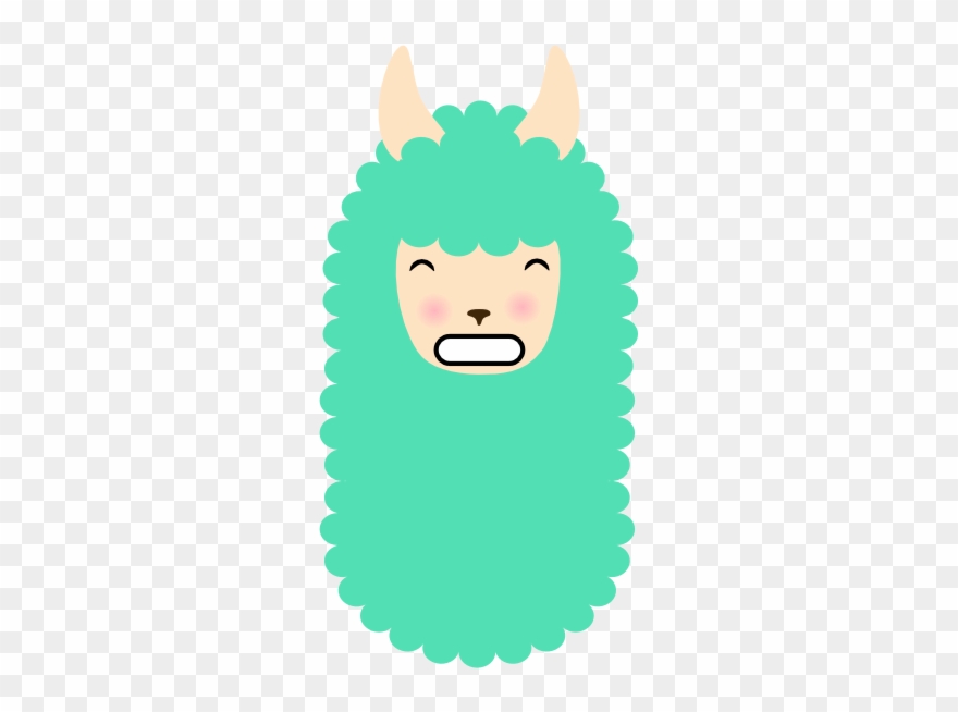 Grimace Llama - Emoji Llama Clipart