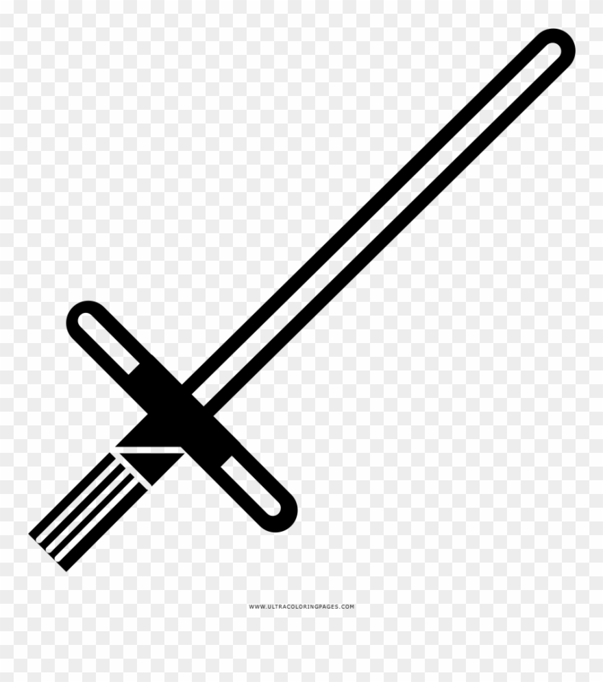 Light Saber Coloring Page Clipart