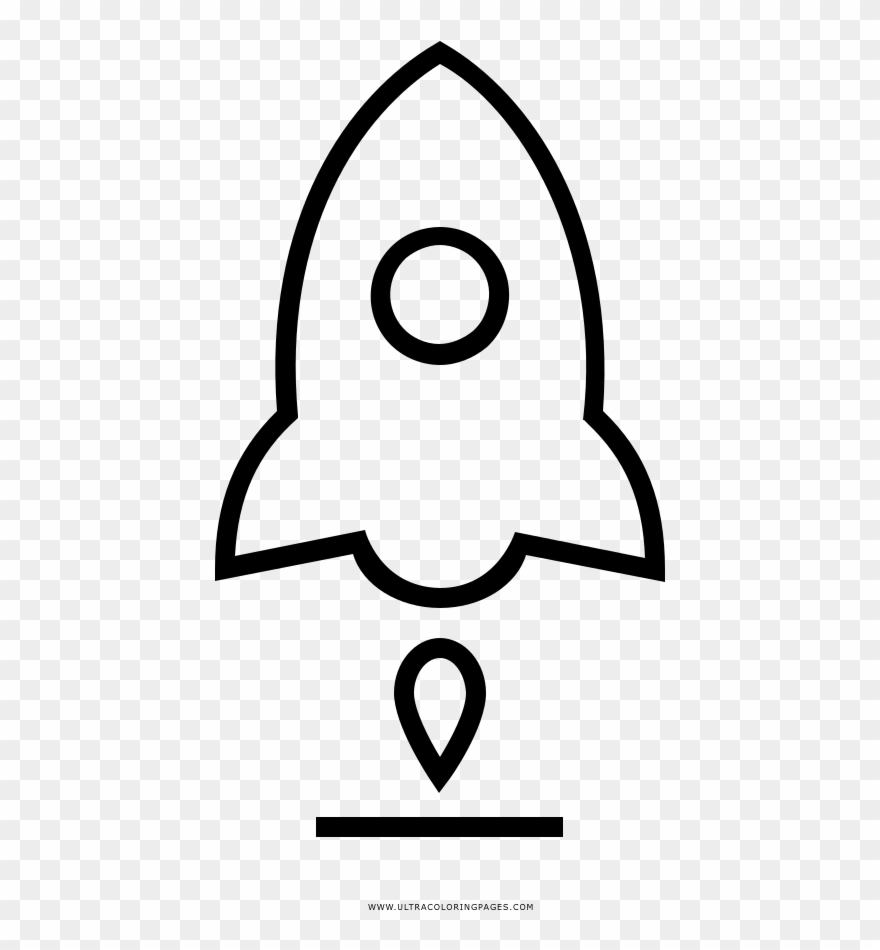 Rocket Launch Coloring Page - Line Art Clipart