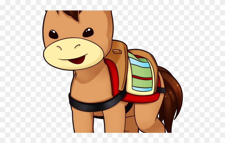 Donkey Clipart Swimming Animal - Cartoon - Png Download