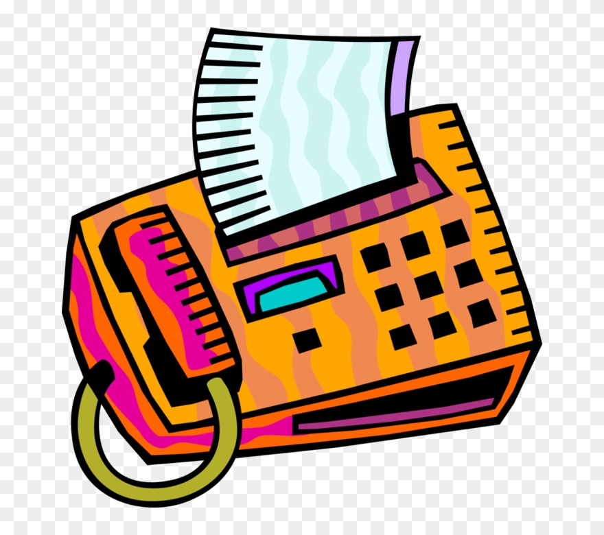Vector Illustration Of Fax Facsimile Telephonic Transmission Clipart