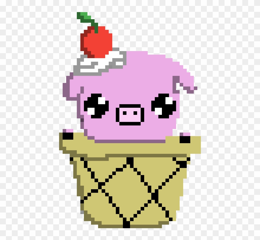 Cute Pig Ice Cream Cone - Cartoon Clipart