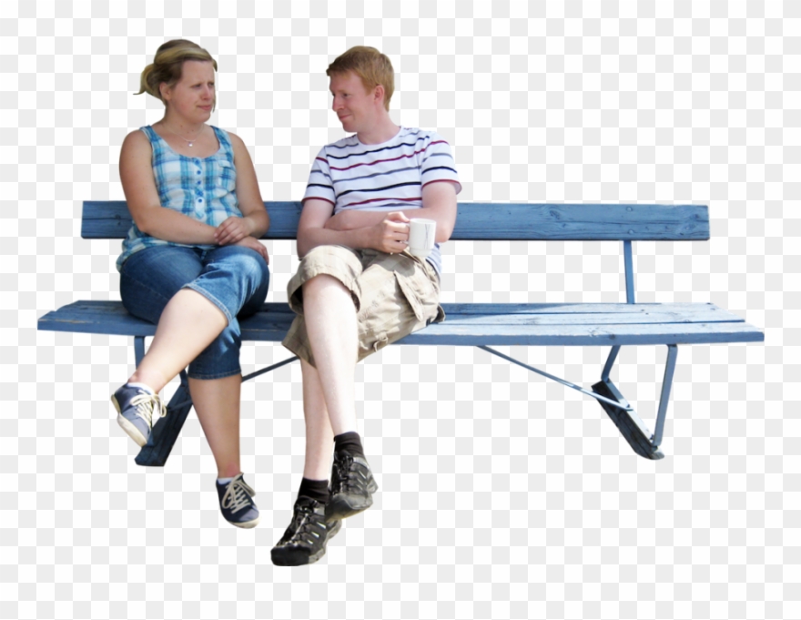 Sitting Park Bench - Couple Sitting On Bench Png Clipart