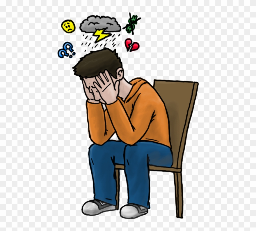 Overwhelmed Guy - Cartoon Clipart